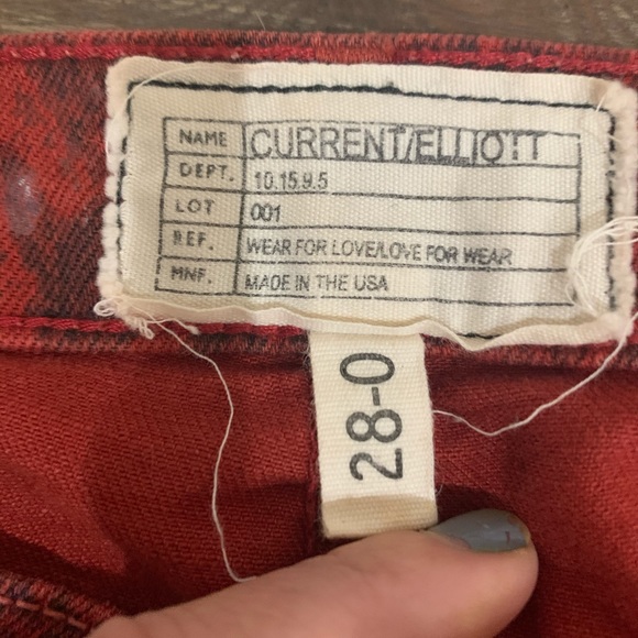 Current/Elliot Red Snakeskin Printed Skinny Jeans - Picture 5 of 7